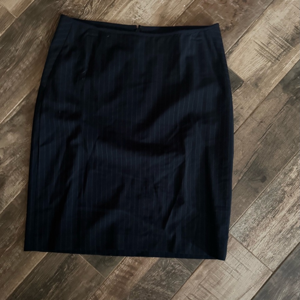 DKNY Navy Pinstripe Skirt